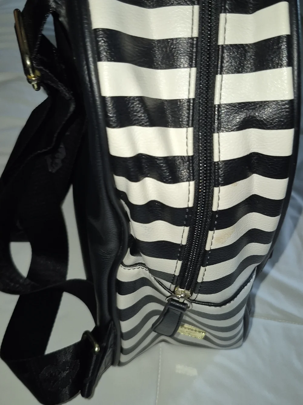 Betsey Johnson Black Quilted Puppy Backpack with Pink Heart Ears